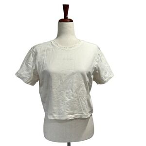 Recess Pickleball Tee‎ Shirt XL Women's Cream Short Sleeve Cropped Streetwear
